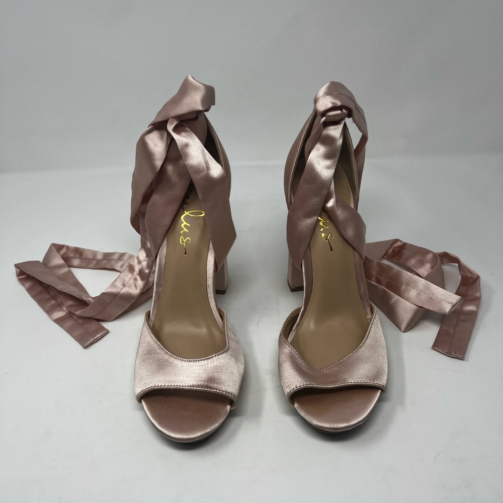 Lulu's Pink Satin Stiletto Heels